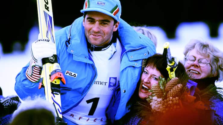 TOMBA Alberto Team ITA Ski Alpine 2.Platz im Slalom der Maenner Olympische Winterspiele 1994 in Lillehammer am 27. 02.1
