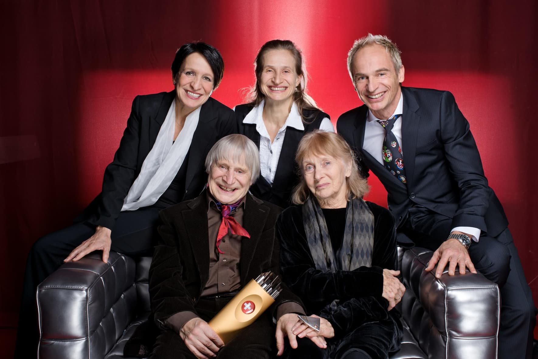 Nina, Masha und David (von links) mit ihren Eltern Dimitri und Gunda bei einer Preisverleihung im Jahr 2013.&nbsp;