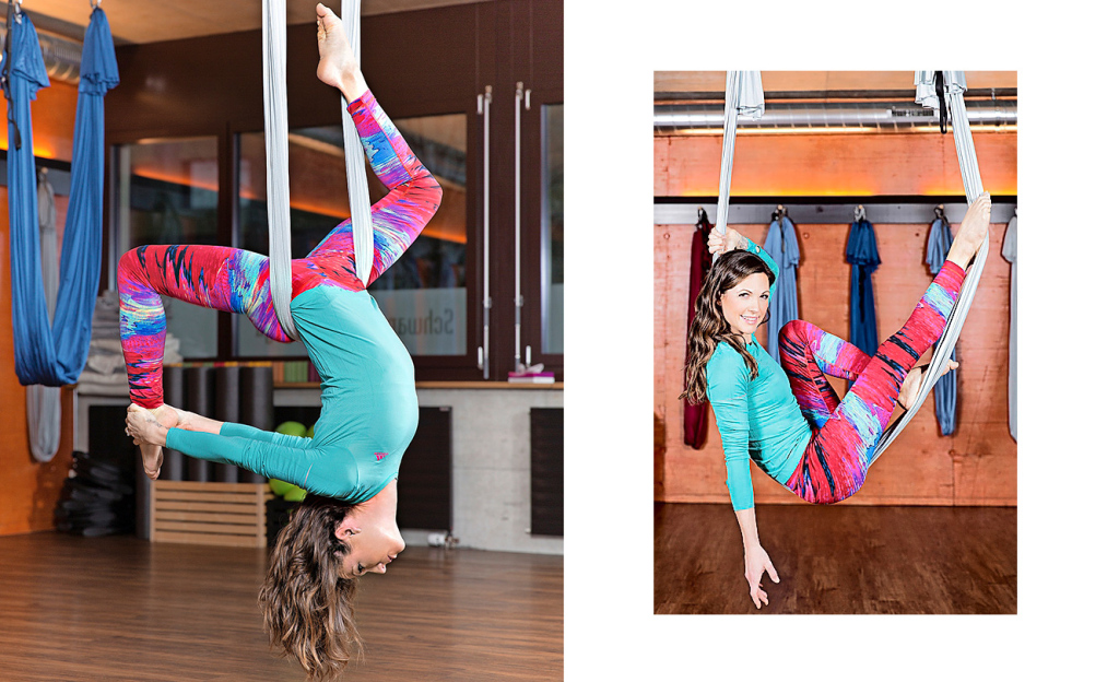 Viola Tami hat eine neue Passion – das Aerial Yoga. Zweimal in der Woche besucht sie Kurse im Yoga-Corner in Schlieren. Es ist ihr wichtig, sich fit zu halten.