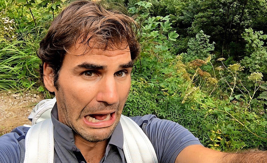 Zu Spässen aufgelegt: Roger erfreut sich offensichtlich an seiner freien Zeit und lässt auch seine Fans teilhaben, indem er immer wieder Selfies postet.