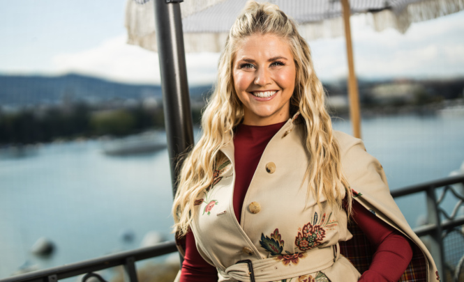 Beatrice Egli über den Dächern von Zürich.